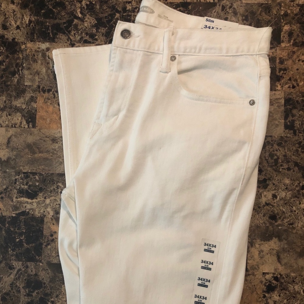 Slim white jeans